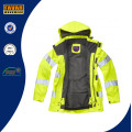 Hola Vis de seguridad reflectante impermeable impermeable chaqueta en amarillo / naranja